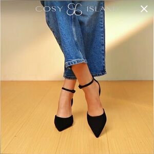 Elegant Black Ankle Strap Heels
